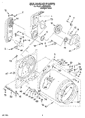 BULKHEAD Diagram and Parts List for LGB6200KQ0  Whirlpool Dryer