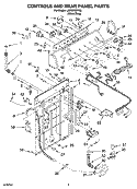 CONTROLS AND REAR PANEL PARTS Diagram and Parts List for LSW9750PW2  Whirlpool Washer