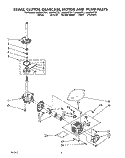 BRAKE, CLUTCH, GEARCASE, MOTOR AND PUMP Diagram and Parts List for LA9500XTG1  Whirlpool Washer