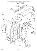 CONTROLS AND REAR PANEL Diagram and Parts List for RAB4232EW1  Roper Washer