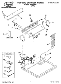 TOP AND CONSOLE PARTS OPTIONAL PARTS (NOT INCLUDED) Diagram and Parts List for REX3614PW0  Roper Dryer