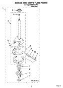 BRAKE AND DRIVE TUBE PARTS Diagram and Parts List for 7MLSC9000PW1  Whirlpool Washer