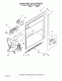 DOOR AND LATCH PARTS Diagram and Parts List for KUDL03IVWH2  KitchenAid Dishwasher