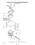 HEATER, PUMP AND LOWER SPRAY ARM Diagram and Parts List for DU8570XT2  Whirlpool Dishwasher