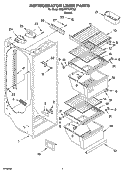 REFRIGERATOR LINER PARTS Diagram and Parts List for 8ED0WTKXKT02  Whirlpool Refrigerator