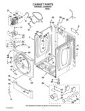 CABINET PARTS Diagram and Parts List for CGD8990XW1  Whirlpool Dryer