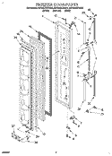 FREEZER DOOR Diagram and Parts List for 8ED20ZKXDN01  Whirlpool Refrigerator