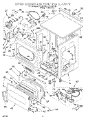UPPER CABINET AND FRONT PANEL Diagram and Parts List for CSP2791BN0  Whirlpool Dryer