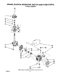 BRAKE, CLUTCH, GEARCASE, MOTOR AND PUMP Diagram and Parts List for LA6300XTF1  Whirlpool Washer