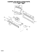 CABINET AND INSTALLATION PARTS Diagram and Parts List for MHE14XMB4  Roper Microwave