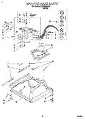 MACHINE BASE Diagram and Parts List for 3LSP8255BW0  Whirlpool Washer