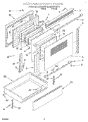 DOOR AND DRAWER Diagram and Parts List for KERC500HBT0  KitchenAid Range