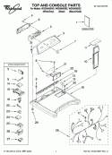 TOP AND CONSOLE PARTS Diagram and Parts List for WGD6400SG2  Whirlpool Dryer