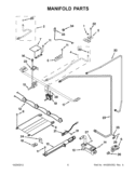 MANIFOLD PARTS Diagram and Parts List for WFG111SVQ1  Whirlpool Range