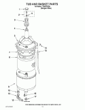 TUB AND BASKET PARTS Diagram and Parts List for LTE5243DQA  Whirlpool Washer Dryer Combo