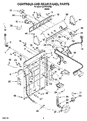 CONTROLS AND REAR PANEL PARTS Diagram and Parts List for CAWS953RQ0  Crosley Washer