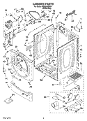 CABINET PARTS Diagram and Parts List for WGD8410SW1  Whirlpool Dryer