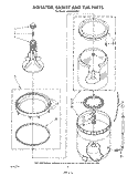AGITATOR, BASKET AND TUB Diagram and Parts List for LA5330XSW1  Whirlpool Washer