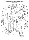 CONTROLS AND REAR PANEL PARTS Diagram and Parts List for IAX4000RQ0  Inglis Washer