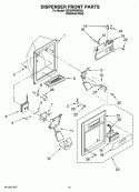 DISPENSER FRONT PARTS Diagram and Parts List for 5VES3FHGRS03  Whirlpool Refrigerator