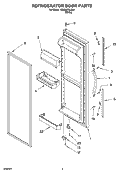 REFRIGERATOR DOOR PARTS Diagram and Parts List for SS25AFXLQ01  Whirlpool Refrigerator