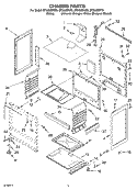 CHASSIS Diagram and Parts List for SF3020EKT0  Whirlpool Range