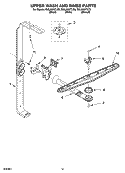 UPPER WASH AND RINSE PARTS Diagram and Parts List for DUL300XTLT3  Whirlpool Dishwasher