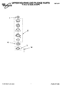 UPPER HOUSING AND FLANGE PARTS Diagram and Parts List for GC1000XE2  Whirlpool Food Waste Disposer