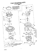 PUMP AND MOTOR Diagram and Parts List for DU600PWKQ0  Whirlpool Dishwasher
