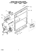 DOOR AND LATCH PARTS Diagram and Parts List for KUDL01TKBL0  KitchenAid Dishwasher
