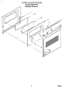 OVEN DOOR, OPTIONAL Diagram and Parts List for RS610PXYH3  Whirlpool Range