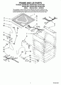 FRAME AND LID PARTS Diagram and Parts List for DK524N1ABL0  Whirlpool Dishwasher