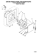 DRYER FRONT PANEL AND DOOR PARTS Diagram and Parts List for LTG5243DT4  Whirlpool Washer Dryer Combo