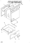 DOOR AND DRAWER Diagram and Parts List for RF364BXBQ1  Whirlpool Range