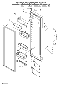 REFRIGERATOR DOOR PARTS Diagram and Parts List for GC3JHAXTL00  Whirlpool Refrigerator