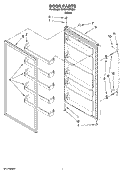 DOOR PARTS, OPTIONAL PARTS (NOT INCLUDED) Diagram and Parts List for EV161NZRQ04  Whirlpool Freezer