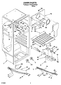 LINER PARTS Diagram and Parts List for ET8WWKXKQ01  Whirlpool Refrigerator