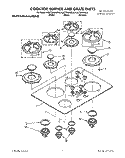 COOKTOP, BURNER AND GRATE Diagram and Parts List for KGCT305ABL0  KitchenAid Cooktop