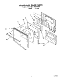 UPPER OVEN DOOR Diagram and Parts List for KEBI271YWH0  KitchenAid Wall Oven