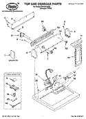 TOP AND CONSOLE PARTS Diagram and Parts List for REX5634KQ2  Roper Dryer