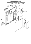 INNER DOOR PARTS Diagram and Parts List for DU915PWSS0  Whirlpool Dishwasher