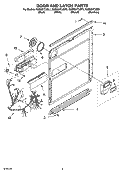 DOOR AND LATCH PARTS Diagram and Parts List for KUDM01TJBT1  KitchenAid Dishwasher
