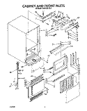 CABINET AND FRONT Diagram and Parts List for JT051CAE1611  Whirlpool Ice Maker