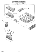 LOWER RACK PARTS Diagram and Parts List for KUDS01DLSS2  KitchenAid Dishwasher