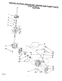 BRAKE, CLUTCH, GEARCASE, MOTOR AND PUMP PARTS Diagram and Parts List for 6ALSS5233JQ1  Whirlpool Washer