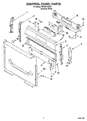 CONTROL PANEL PARTS Diagram and Parts List for YSF387LEKQ1  Whirlpool Range