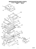 REFRIGERATOR SHELF Diagram and Parts List for 4YGD27DCHW01  Whirlpool Refrigerator