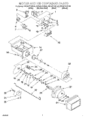MOTOR AND ICE CONTAINER Diagram and Parts List for KSRB27FHBL04  KitchenAid Refrigerator