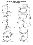 AGITATOR, BASKET AND TUB PARTS Diagram and Parts List for 1CWTW5520SQ0  Whirlpool Washer