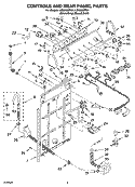CONTROLS AND REAR PANEL PARTS Diagram and Parts List for LSN2000PG1  Whirlpool Washer